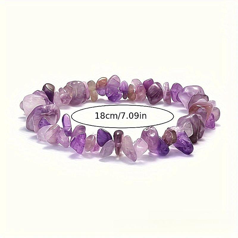 Natural Chip Stone Beaded Bracelet Irregular Crystal Gravel Stretch Bracelet Fashion Jewelry for Women Multiple Colors Available