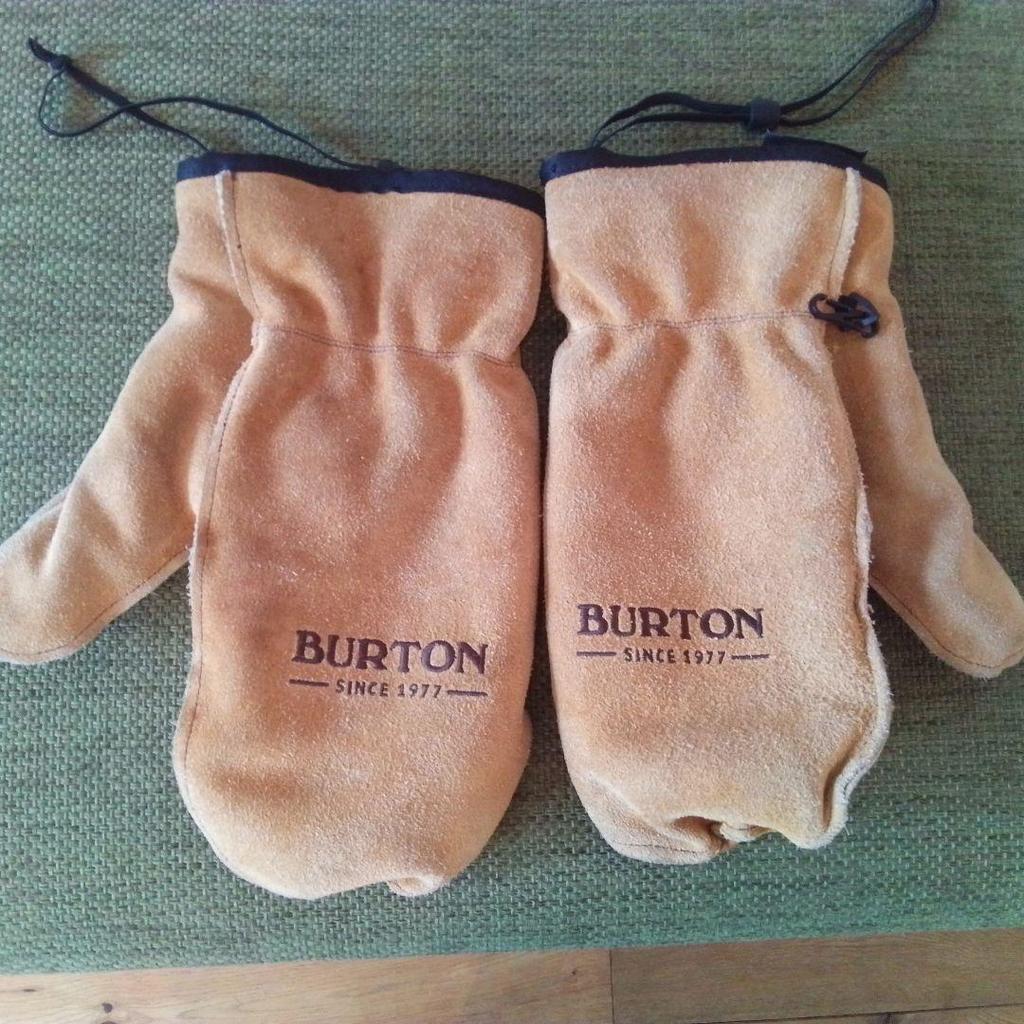 Used BURTON Leather Mitten Gloves L