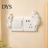 Cartoon Katze Schalter Schild 3D Licht Aufkleber, Dekorative Harz Wandplatten Abdeckung, Niedliche Tier Kinder Sichere Abdeck Aufkleber, Abziehen und Aufkleben Dekorationen