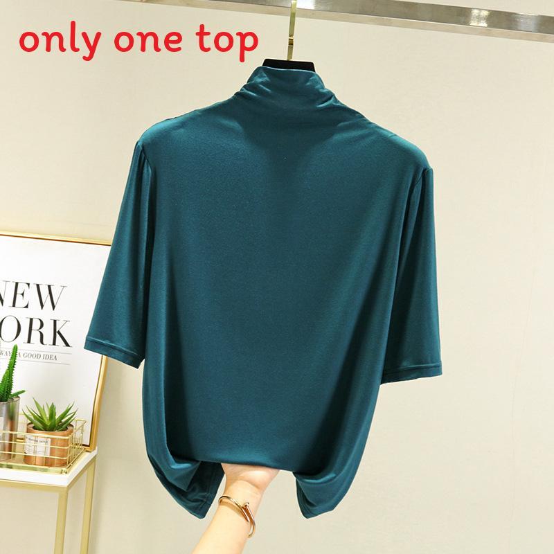 Modal Half High Neck T Shirt For Women With Soft Knit Fabric And Casual Style