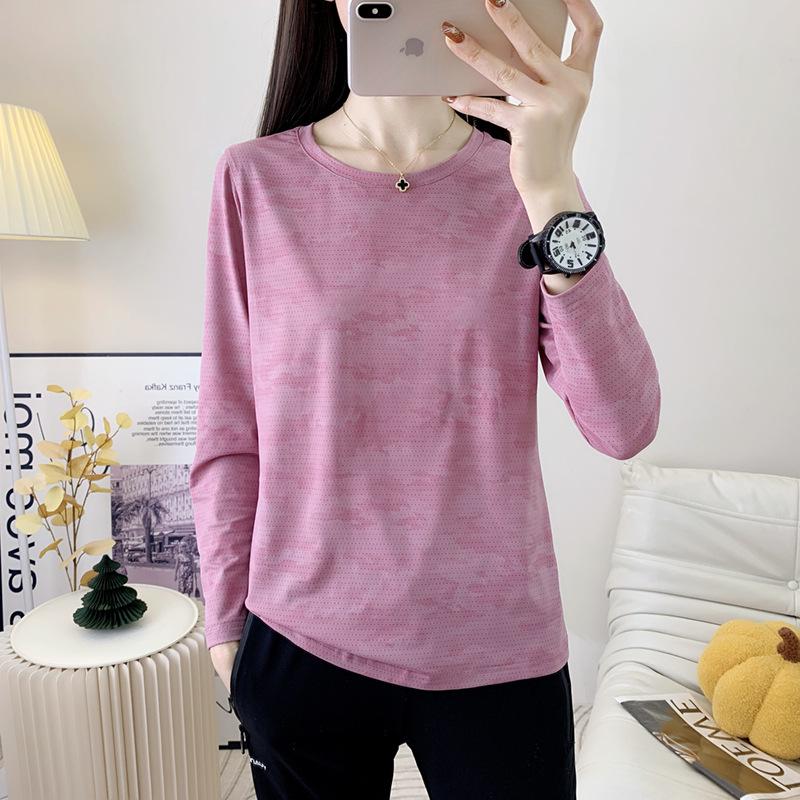 

Женская спортивная рубашка с длинным рукавом и воротником-стойкой, быстросохнущая - Высокая эластичность, Дышащая, Влагоотводящая, Ощущение прохлады для бега и альпинизма XXL