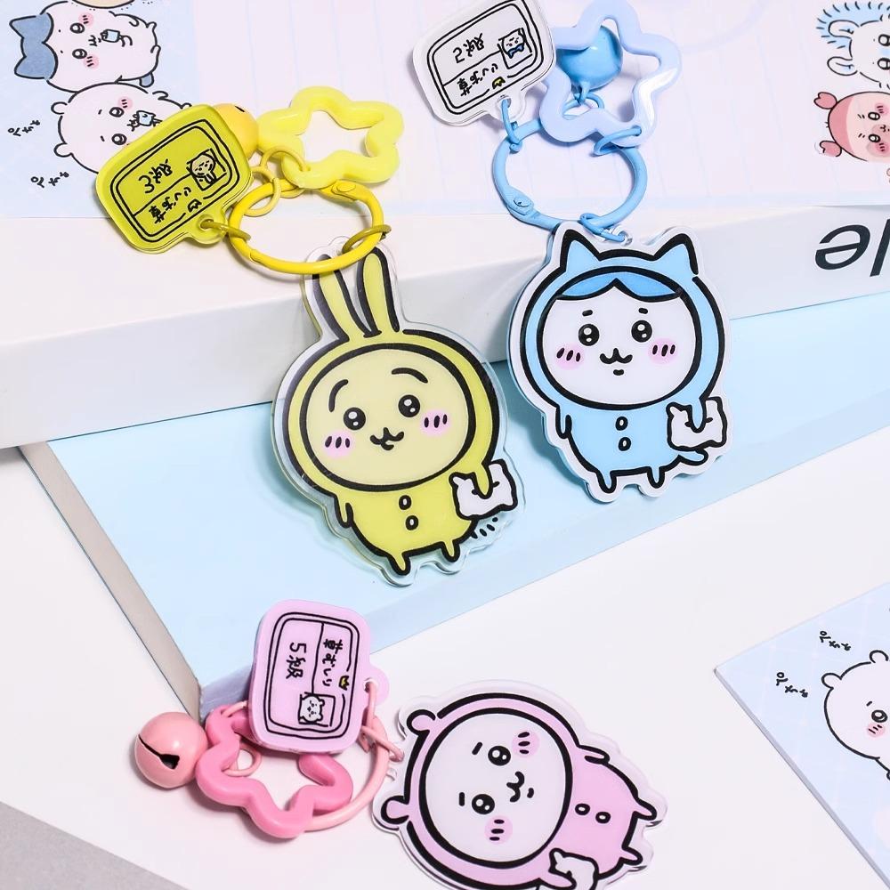 3 Piezas/juego Llaveros Kawaii Anime Chiikawa Dibujos Animados Hachiware Usagi Chiikawa Llavero de Acrílico Colgante Mochila Regalos Creativos