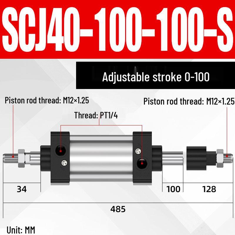 SCJ Adjustable Stroke High Thrust Pneumatic Cylinder SCJ32-160