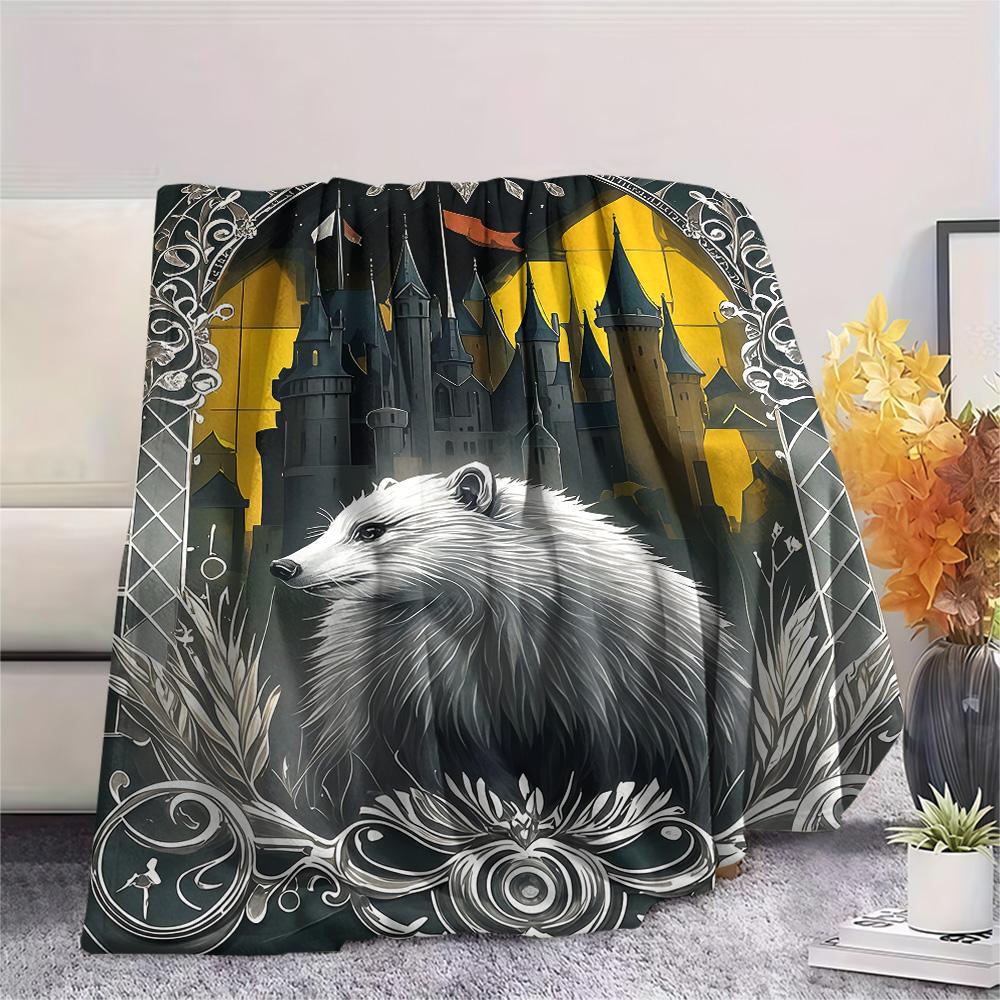 1PC Magic Academy Print FlAannel Blanket, High Quality Comfortable for All Seasons, Home Decor, Warmth and Comfort