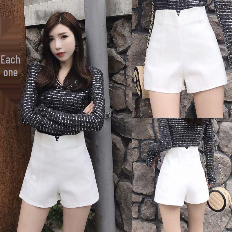 Plus Size Women's High-Waisted A-Line Shorts - Spring/Summer 2026 Korean Style Casual Wide-Leg Pants