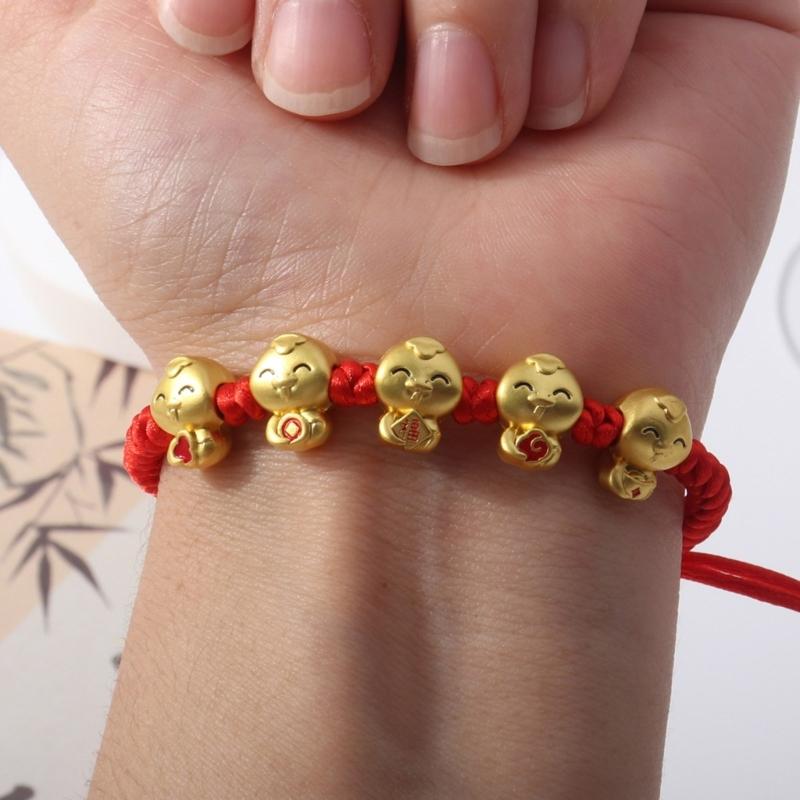 Woven Bracelet Zinc Alloy 10-25cm Snake Charm Redness String Adjustable for Good Luck and Happiness 2025 New Year Gift