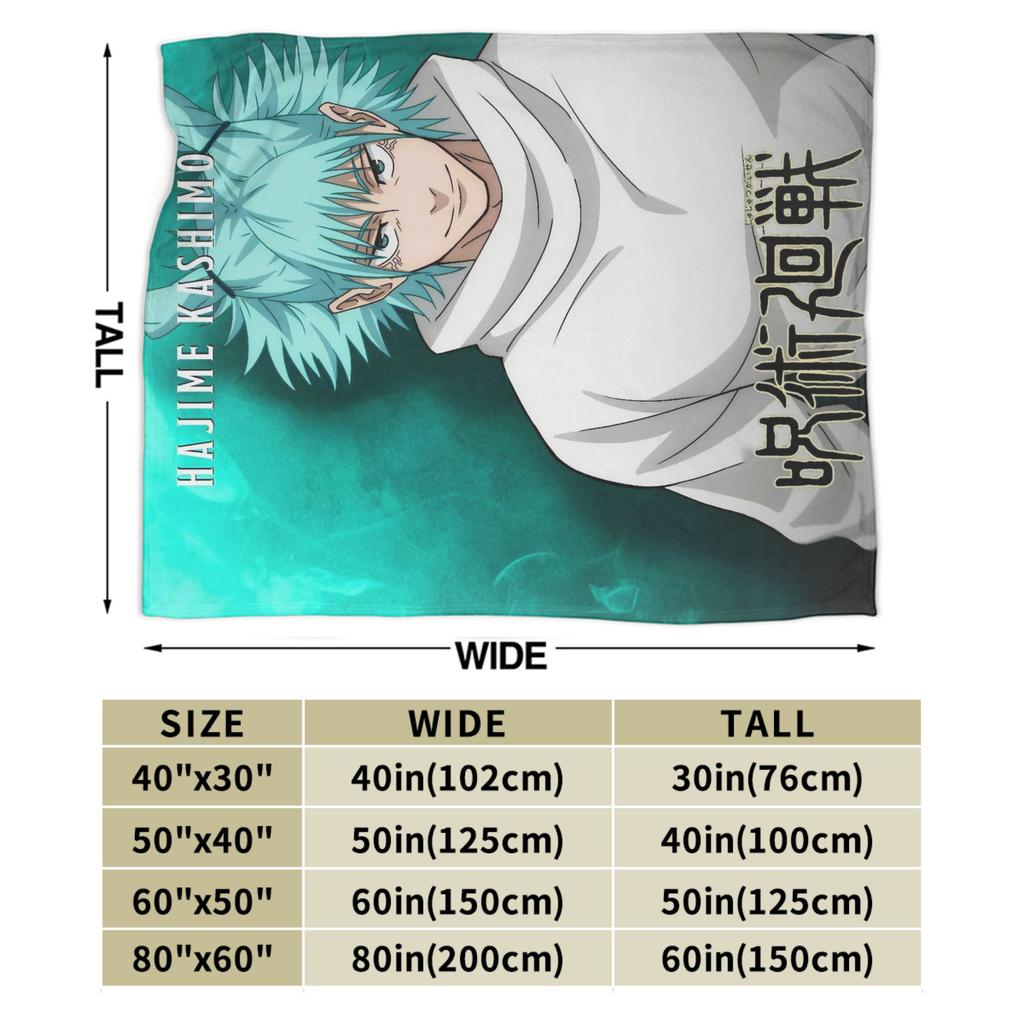 Hajime Kashimo Jujutsu Kaisen Blanket Quality Warm Soft Throw Blanket Winter Child Couch Chair Fluffy Bedspread