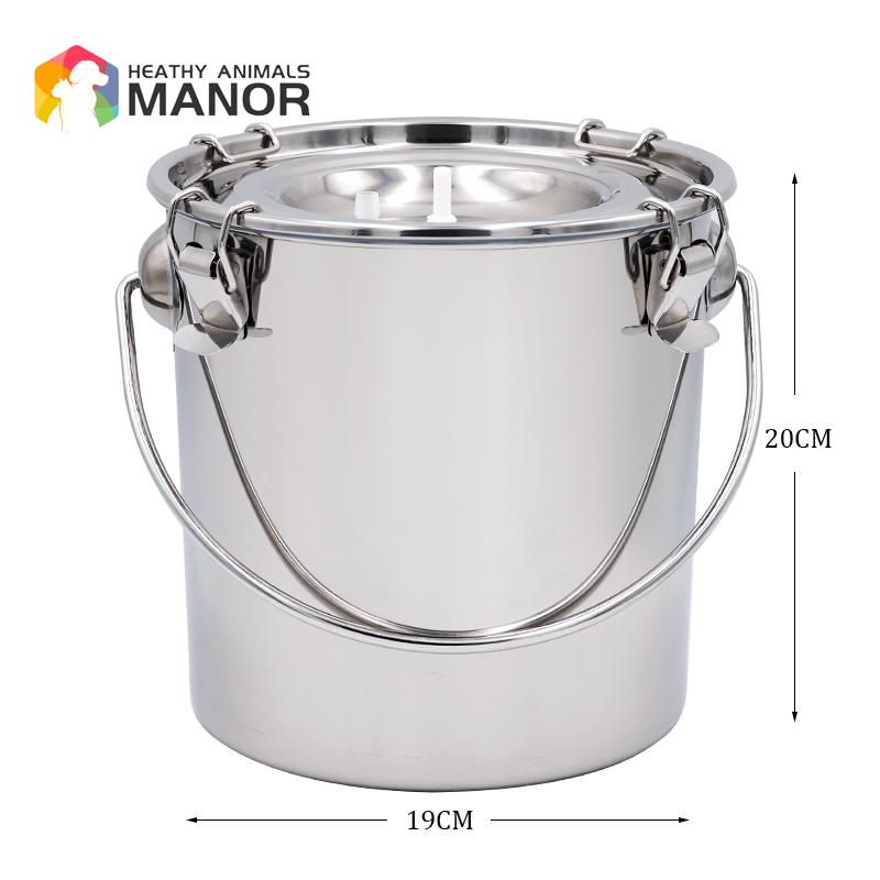5/10L Stainless Steel Cow Milk Bucket Farm Cows Goats Vacuum Pump Bucket Pasture Cow Sheep Electric Milking Machine Accessories