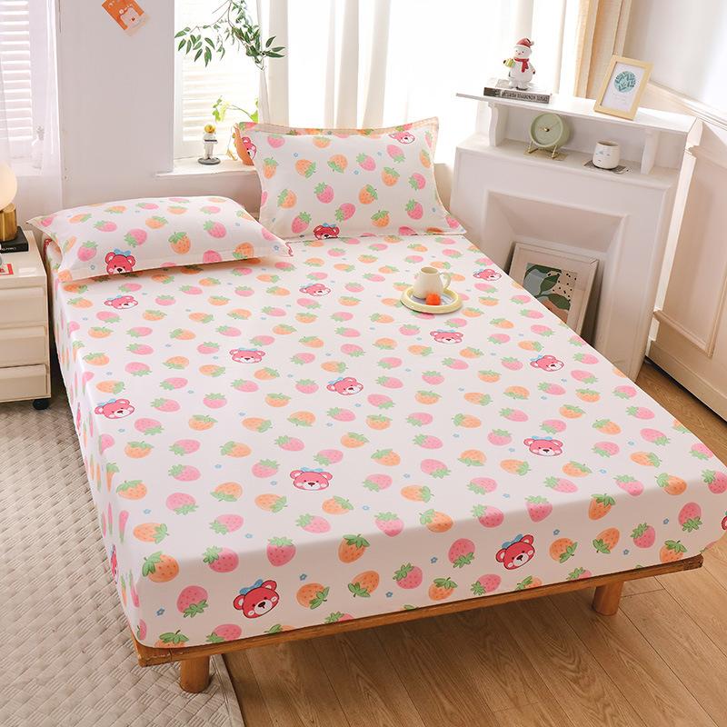 New Pure Cotton Single Bed Sheet Cartoon Small Fresh All Cotton Bed Sheet Single Double Mattress Protective Cover