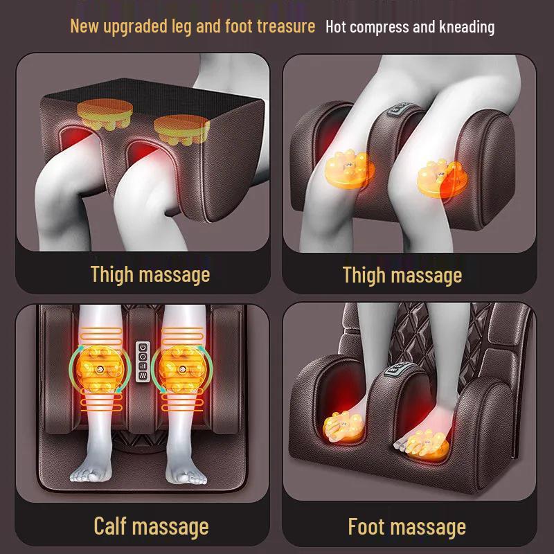Smart Heated Full-Body Massage Pad with Neck & Waist Vibration and Kneading Functions