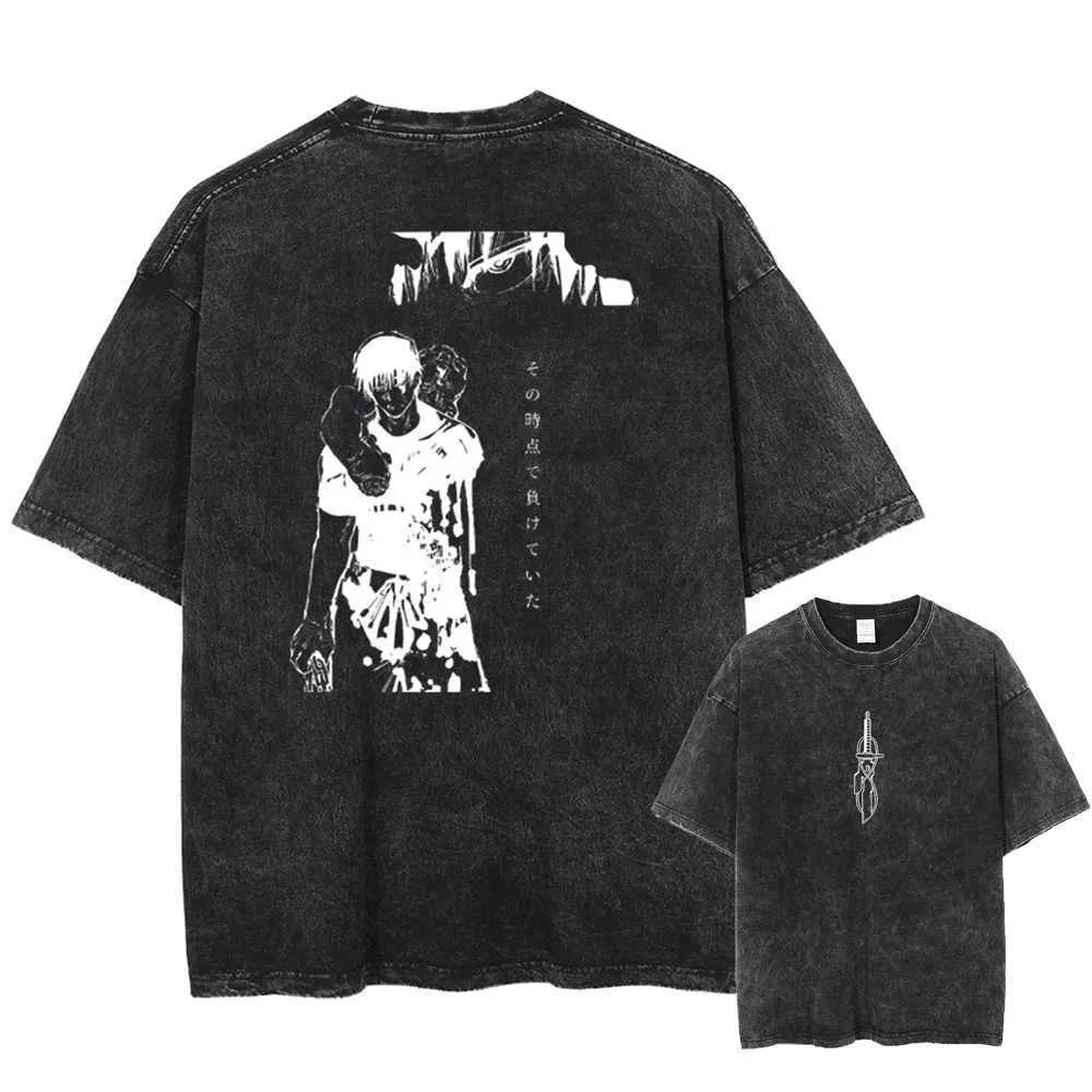 Anime Jujutsu Kaisen Fushiguro Toji Cool Print T Shirt Men Women Manga Tshirts Washed Cotton Tee Harajuku Male Oversized686