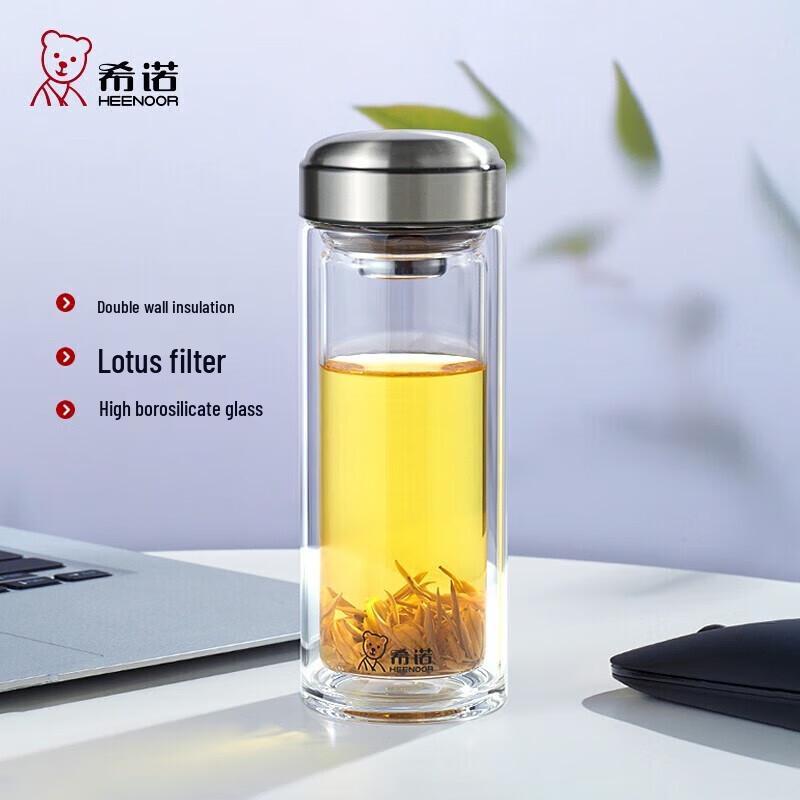Heenoor Double-Walled Glass Tea Cup with Infuser