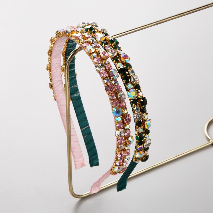 Sparkling Colorful Rhinestone Hairband Luxury Gold Base Prom Headpiece Wedding Guest Headwear Elegant Birthday Hairpiece