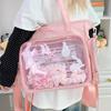 Anime Girl Student Shoulder Bag With Transparent Material For Casual Outings