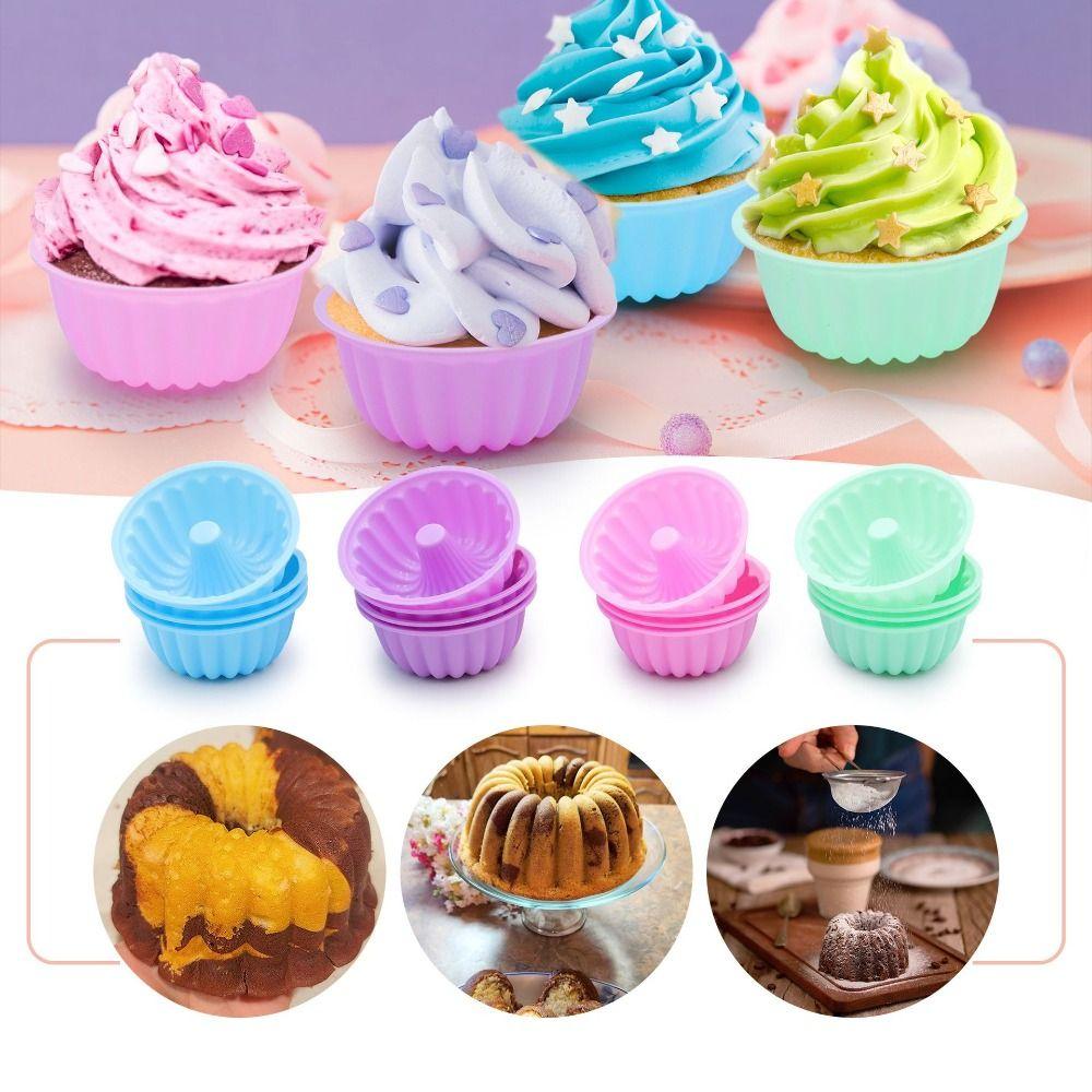 12Pcs Mini Cake Pan Colorful Jello and Cakes Molds High Quality Muffin Cups