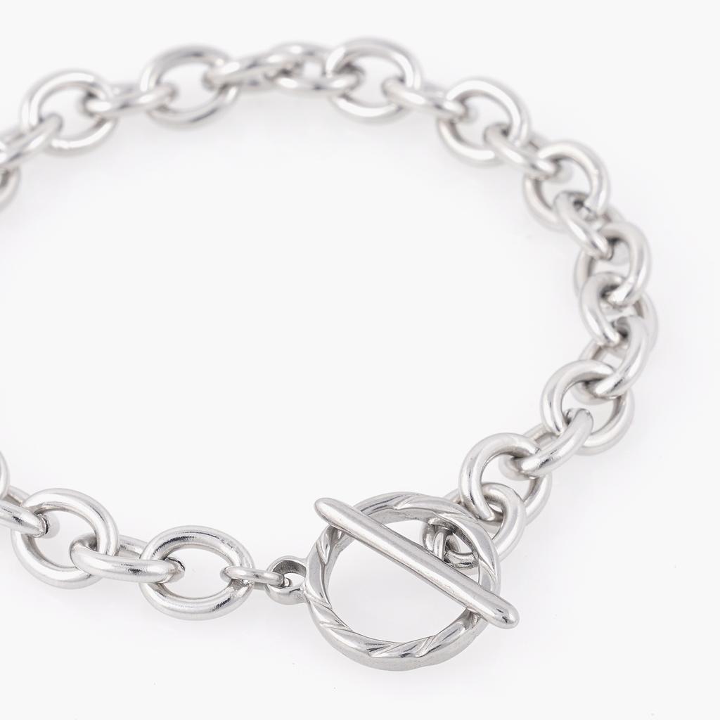 Jbans Classic 8Mm Bold Ring Surgical Steel Wheel Line Toggle Bar Chain Bracelet (C2501Ac1249_Sv)