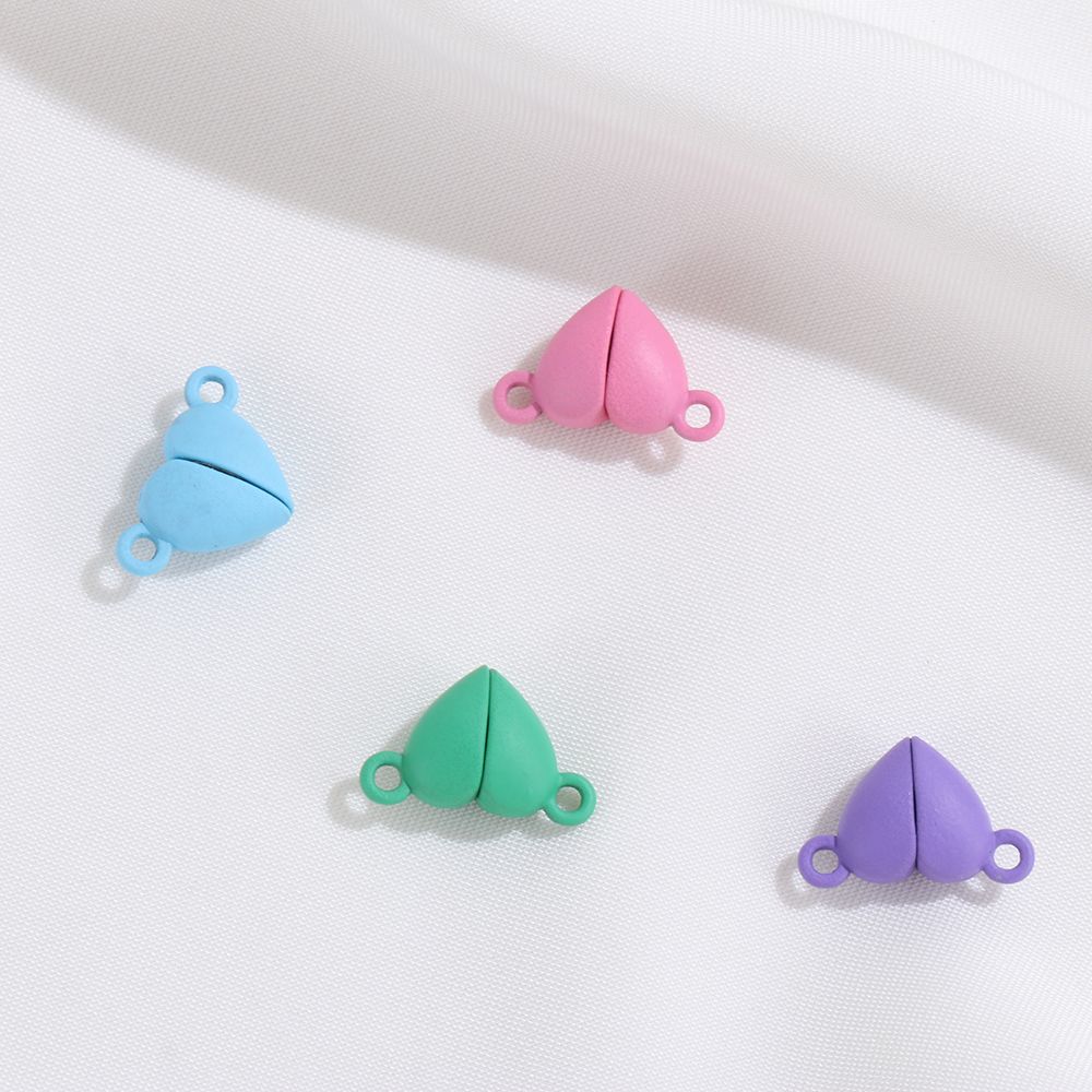 20pcs(10sets) DIY Crafts Beads Charms Jewelry Findings Love Heart Magnetic Buckle Connected Clasps Couple Bracelet