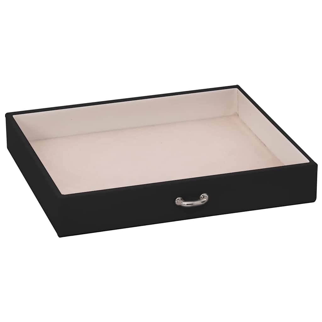 4 Tier Jewelry Box with Mirror Lockable Black