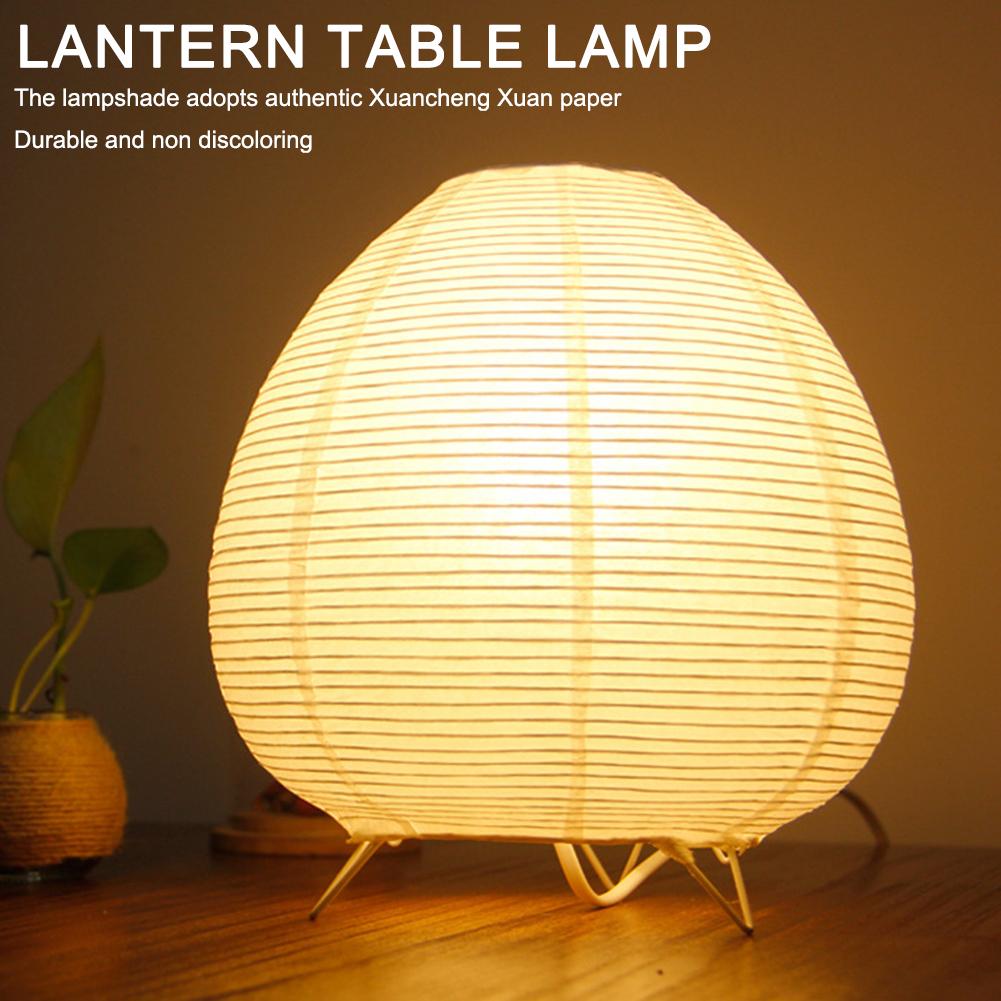 Creative Tripod Floor Lamp Rice Paper Desktop Decorative Lantern Light Nordic Paper Lantern Light for Living Room Bedroom