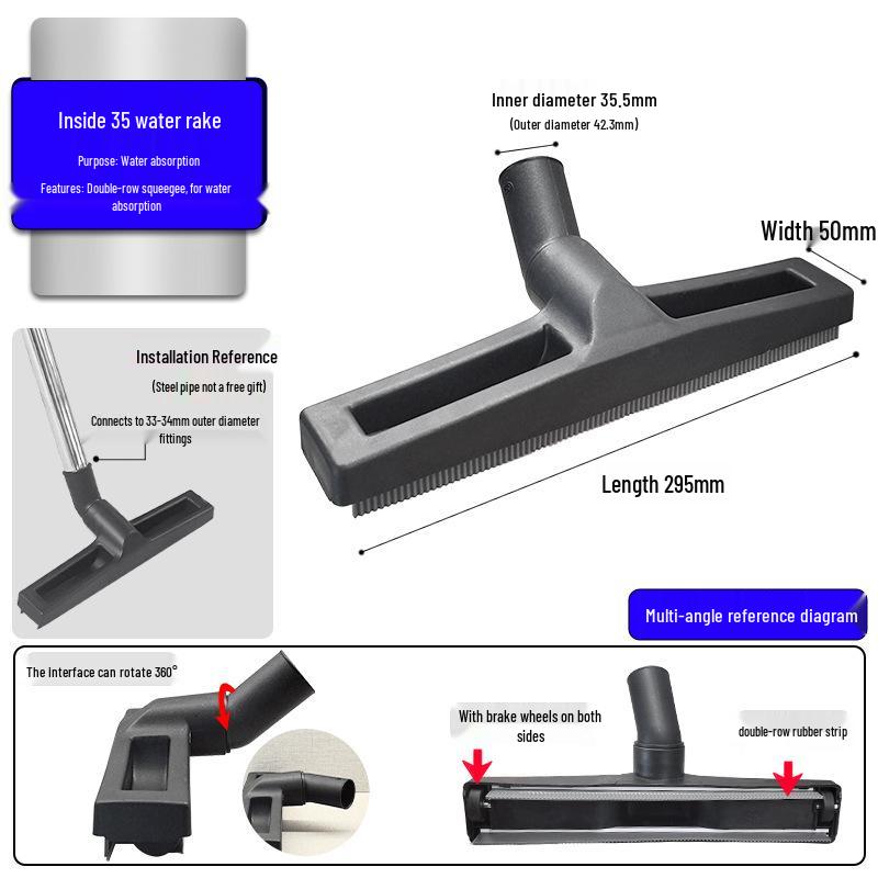 Compatible Vacuum Attachments for Midea Jeno: Floor Brush, Water Rake, and Universal Head