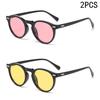 2PCS New Style Of Retro Glasses Round Fashion Mita Sunglasses Personalized Sunglasses  JH3053