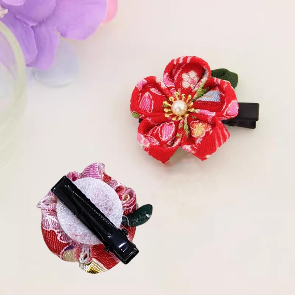 Samcos Hair Ornament Set (3 pieces) for Shichi-Go-San, Coming-of-Age Ceremony, Yukata, Summer Festivals, Fireworks Displays, Cherry Blossom Viewing,