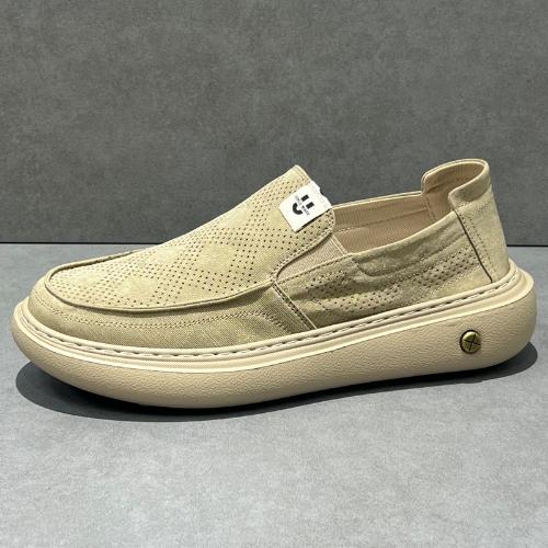 

Модная мужская летняя дышащая обувь из ледяного шелка, повседневная, легкая, с мягкой подошвой, трендовые кроссовки для мужчин, модные слипоны 44 абрикосовый