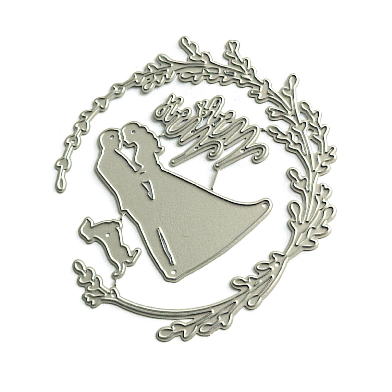 

Свадебные тематические вырубные ножи из углеродистой стали, шаблоны для вырезания, металлические трафареты для тиснения для скрапбукинга, изготовления открыток, журнала