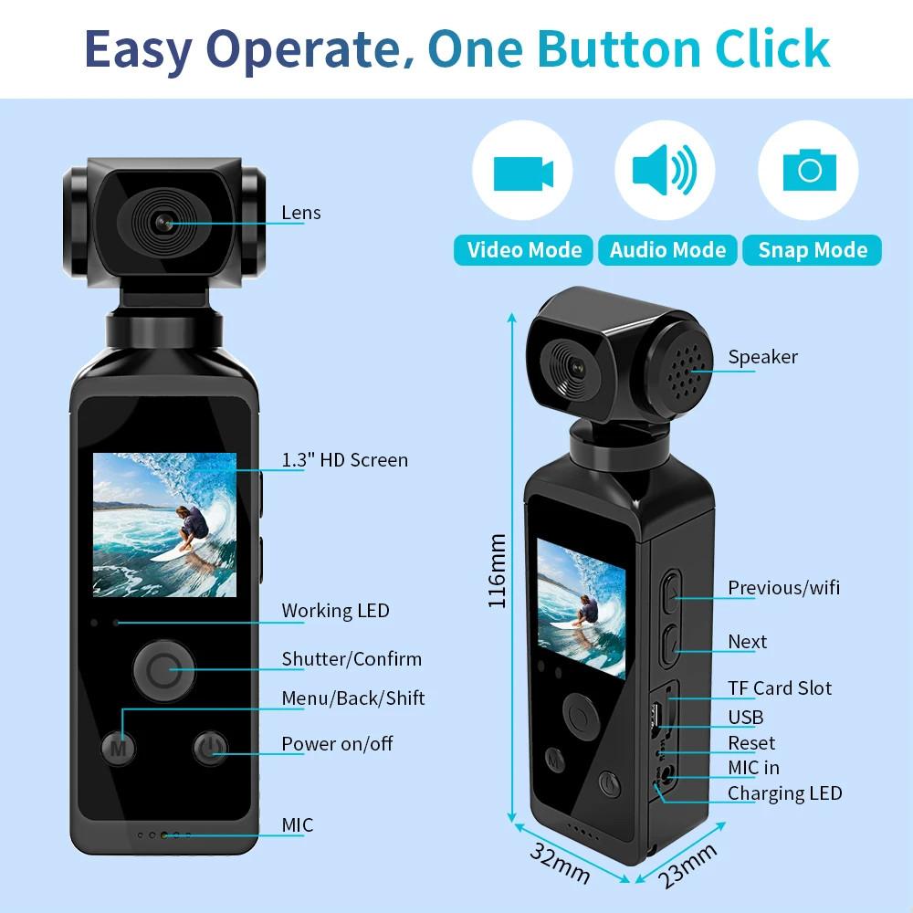 4K HD Small Camcorder Mini Action Camera Household DV Magnetic Video Voice Recorder Motion Sensor Sport Pocket