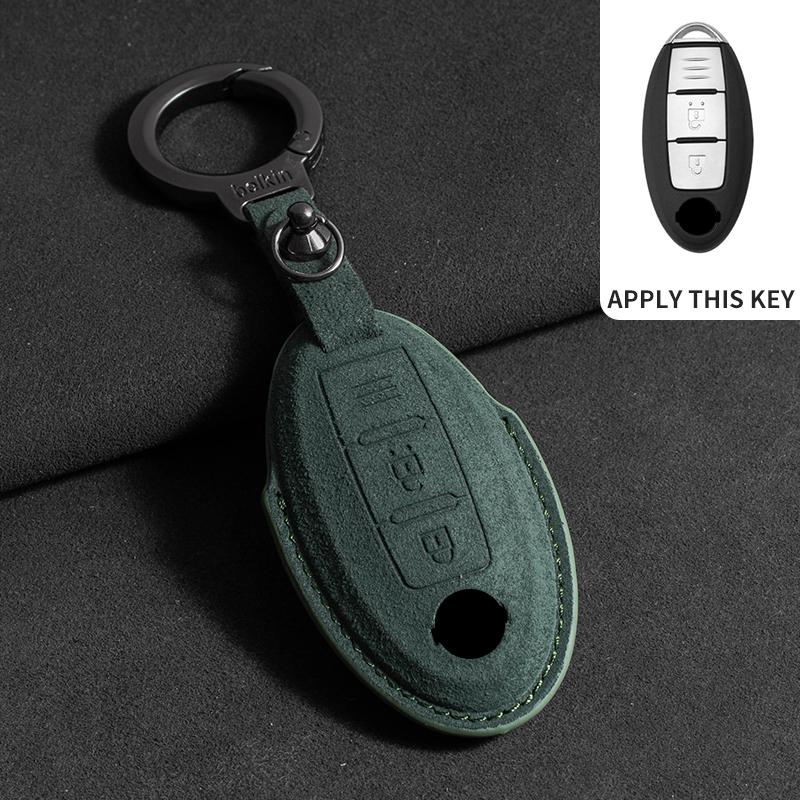 Suede Car Key Case For Nissan Rogue XTrail T32 T31 Qashqai J11 J10 Kicks Tiida Pathfinder Murano Juke Sentra Maxima Rogue Armada