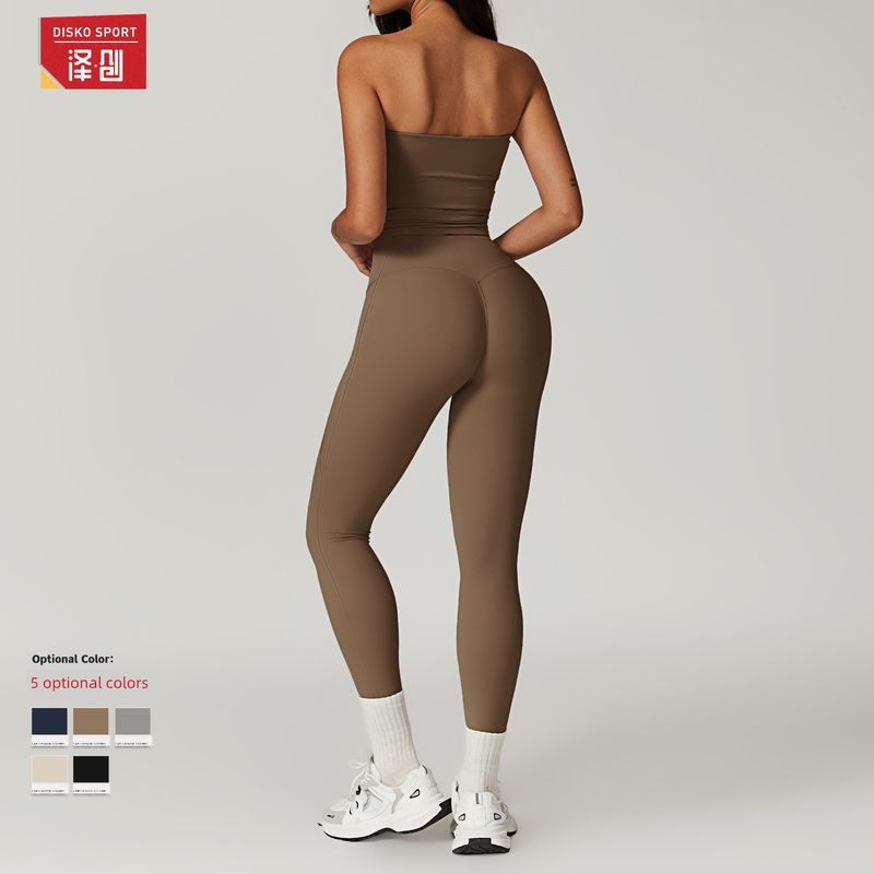 Guangzhou Zechuang Clothing Co., Ltd. Fashion Brushed Back Tight Yoga Suit Female High Waist Hip Lifting Sport