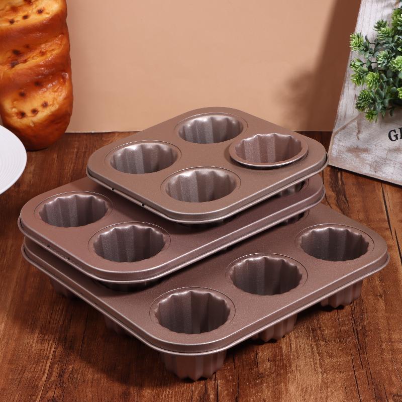 1/4/6/9 Löcher Antihaftform Kuchenform Kleine Muffin Backform Cupcake Kohlenstoffstahl Gebäckform Mini Cupcake Halter