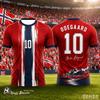 Summer Norway Soccer T-shirt Tops Soccer 3D Print Football Jersey Men's Casual Tee Shirt Breathable Men Women Short Sleeves Top