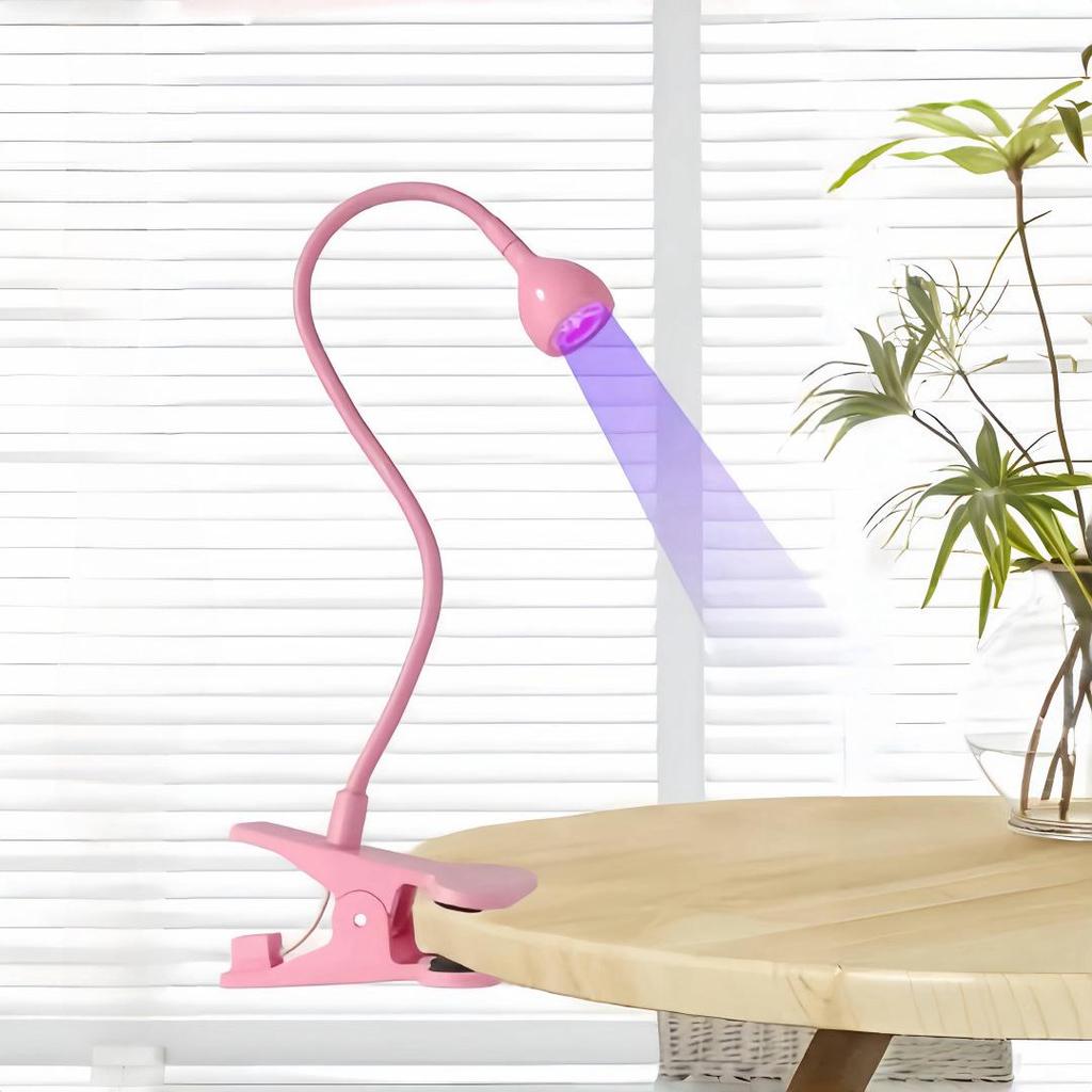 Gooseneck USB UV Nail Lamp 395nm, Purple LED Curing Light for Gel Nail Polish with Clip