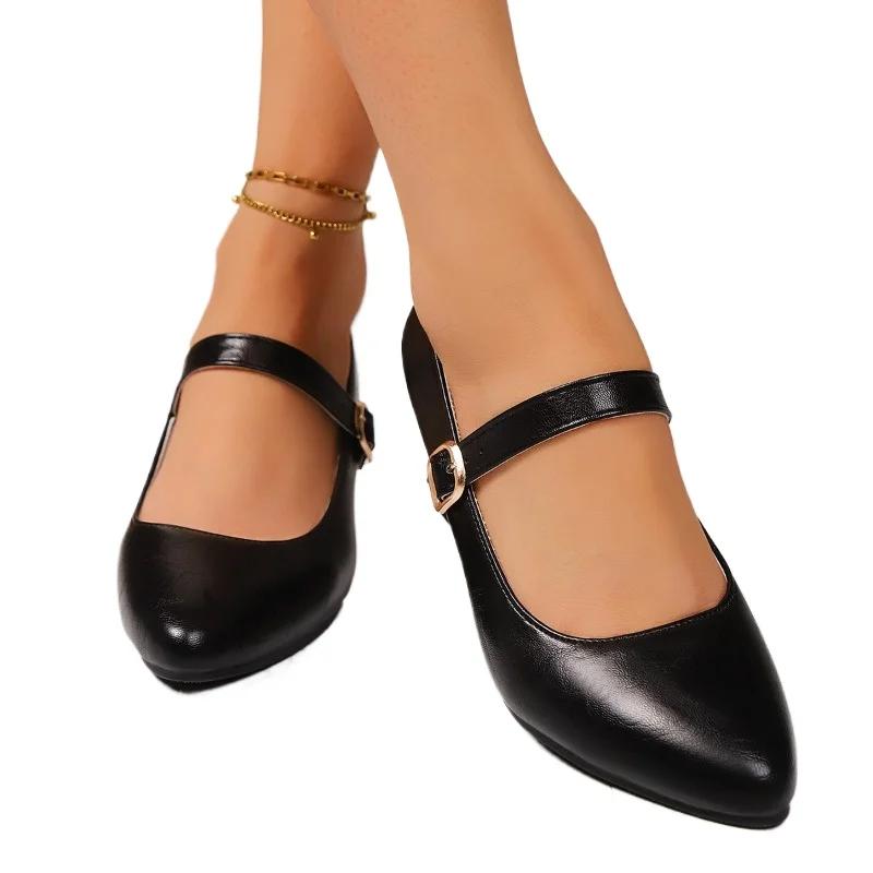 Fashion Shoes Female 2025 Hot Sale Shallow Women's High Heels Fashion Buckle Strap Office and Career New Plus Size Heels Women Zapatos