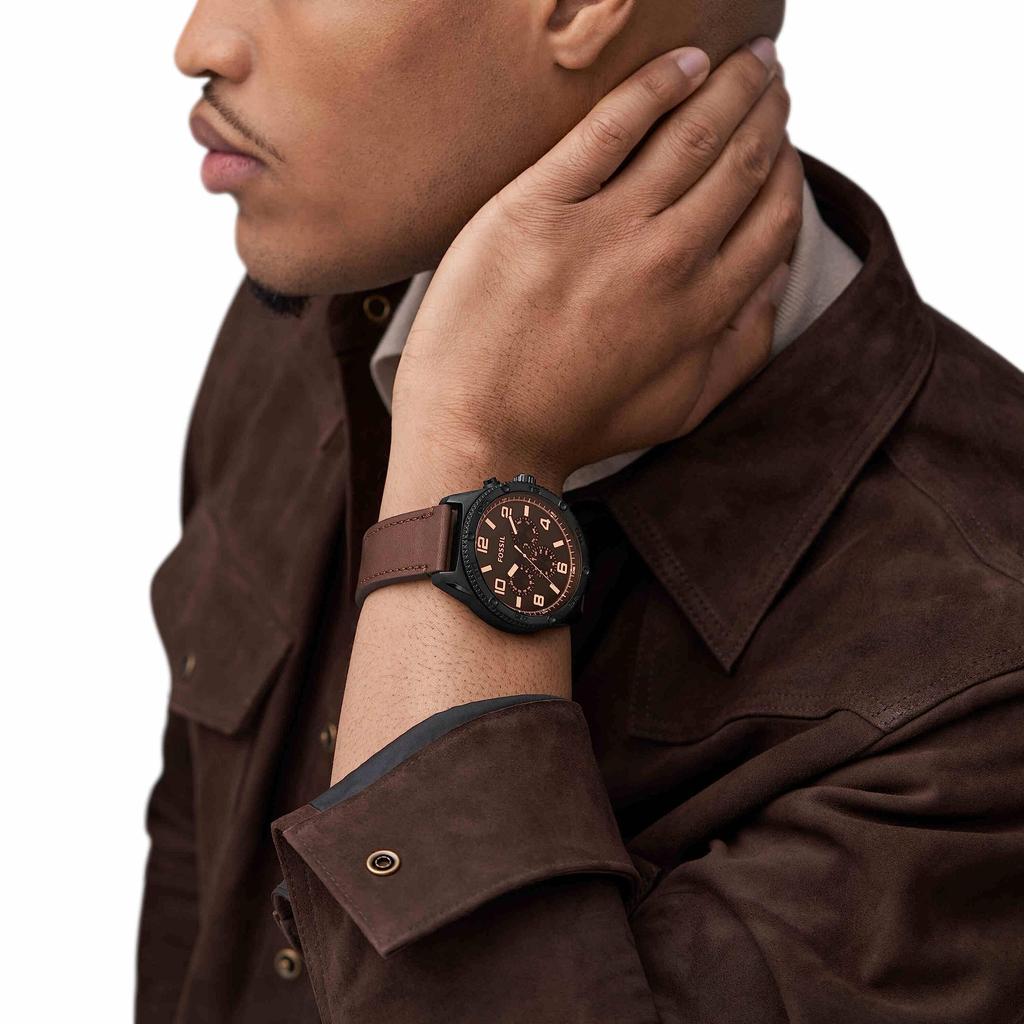 BROX Multifunction Brown Leather Watch