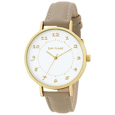 J-AXIS Damen MJG-B26-MO (Damen Sun Flame) Runde Uhr aus brauner Legierung, analog