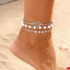 New, Fashionable Summer Beach Wind, Disc Leaves, Multi-Layer Anklets, Anklets