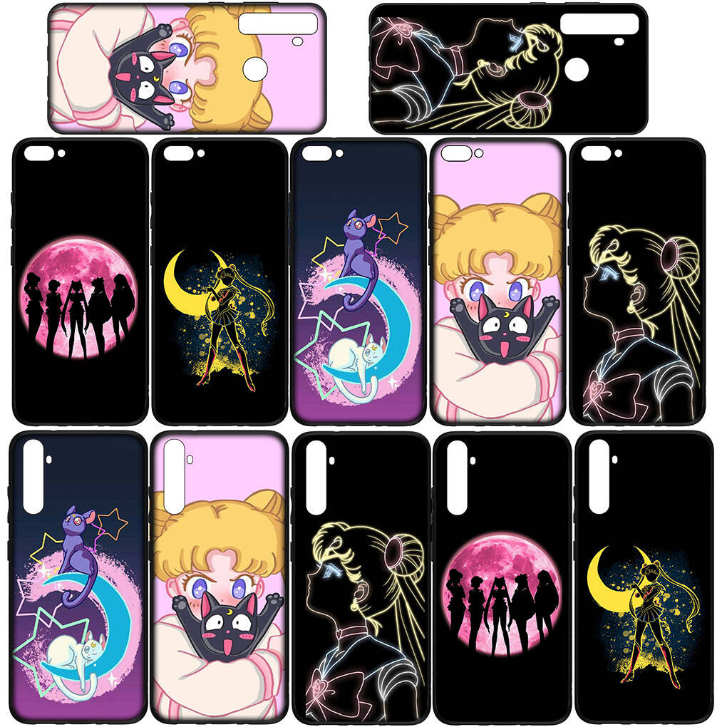 Cover for iPhone 17 16 15 Xiaomi Poco Redmi Note 14 13 12 11 Pro Max 9 16e Samsung Galaxy S25 S24 9 OPPO Huawei Cat Sailor Anime Moon Cute Phone Case