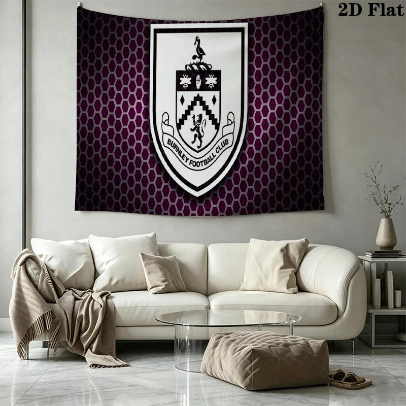 Arazzo da Parete Burnley FC Appeso Estetico alla Parete Coperta in Tessuto Stampato Arazzi Decorativi per Camera da Letto Soggiorno Decorazione per la Casa