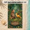 Forest Theme Soft Beach Towel Personalized Custom Name Text Towel Portable for Beach Pool Travel