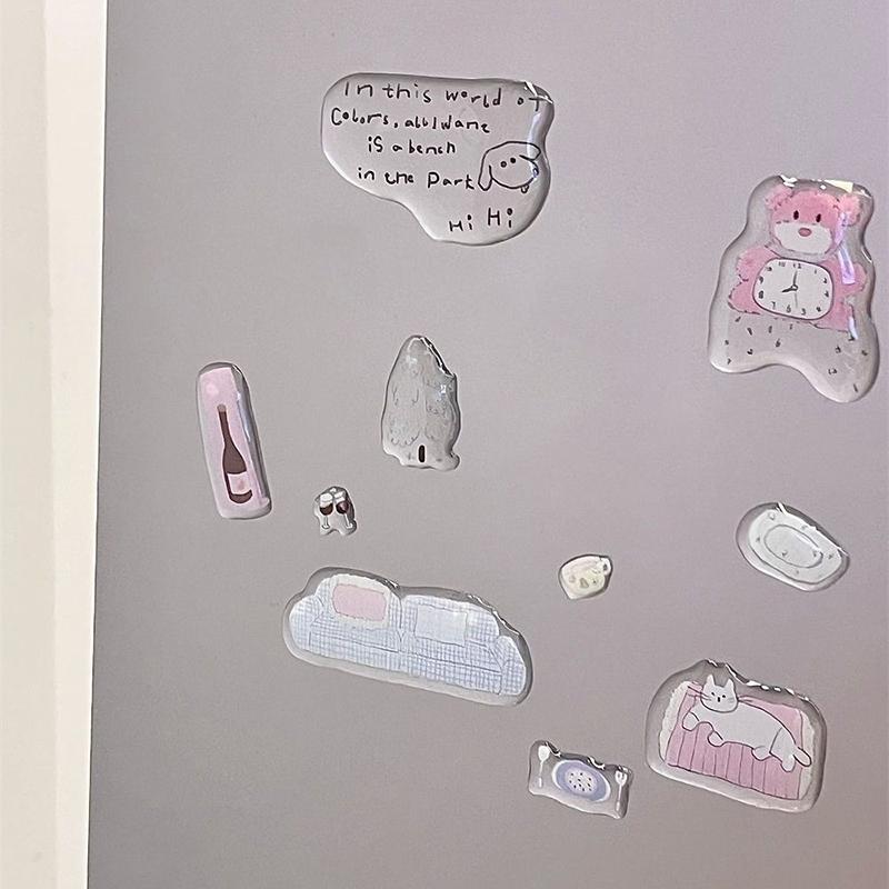 A Set Cute Computer Stickers, Funny Three-Dimensional Jelly Planner Decorative Stickers Mobile Phone Stickers