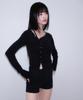 ROSEFRANTZ Unbalanced Shirring Long Sleeve [Black]
