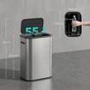 Automatic Kitchen Trash Can 55L Stainless Steel, Soft Close Lid, Battery Operated, Silver
