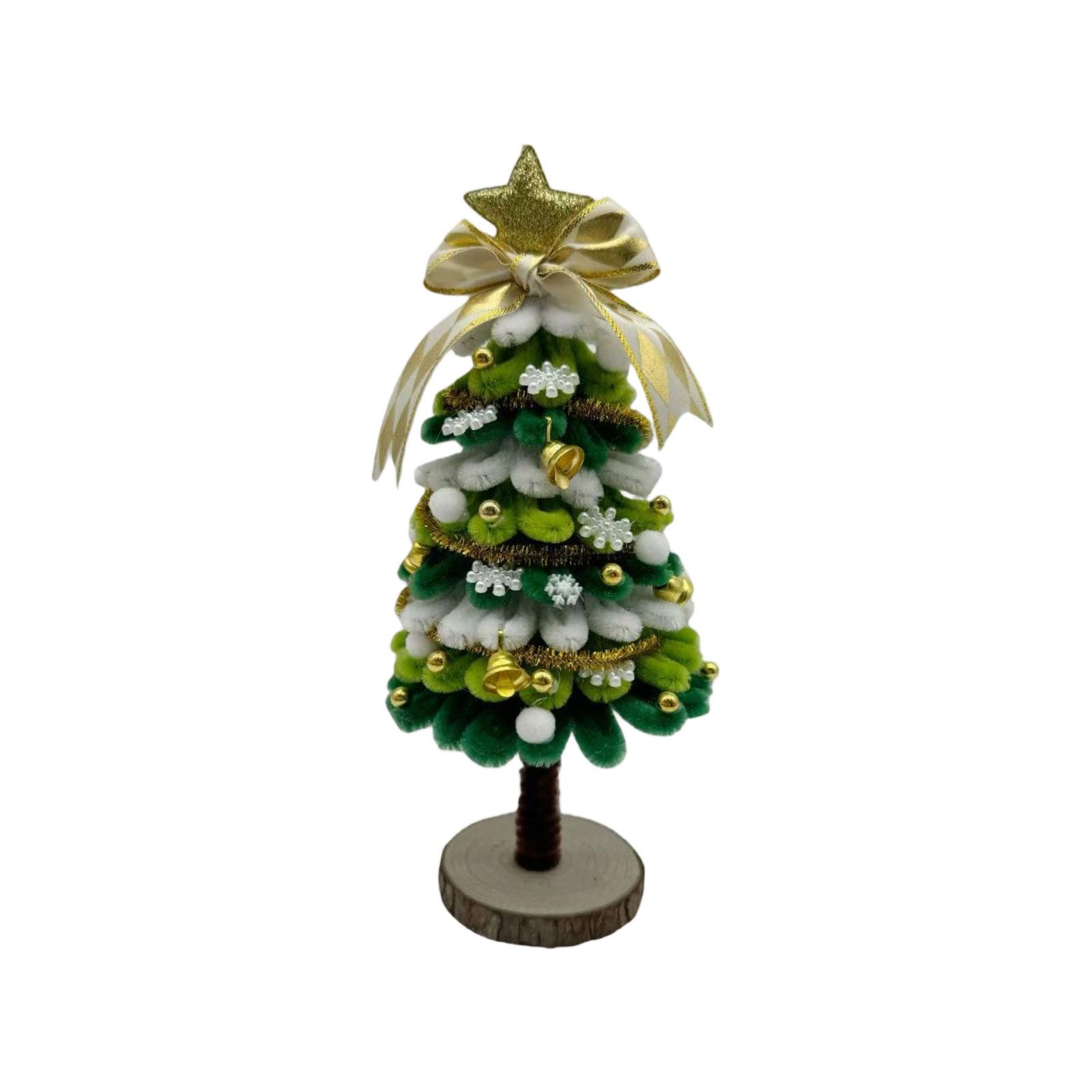 

Christmas Tree Finished Product Christmas Stick Handmade DIY Finished Desktop Christmas Tree Decoration One Size белый