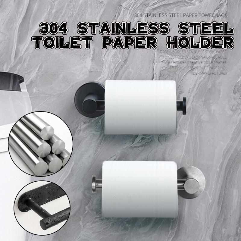 Toilet Paper Holder Wall Mounted Towel Holder For Kitchen Stainless Steel Cabinet Paper Roll Storage Hanger Bathroom Accessories