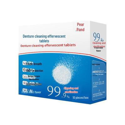 Effervescent Cleaning Tablets for Dentures & Orthodontic Braces - Stain Removal & Care Solution