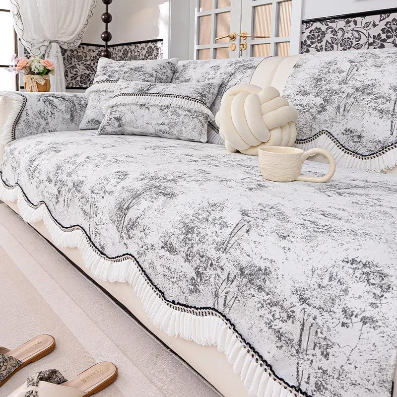 

Подушка на диван в скандинавском стиле, однотонная, летняя, прохладная, вязаная, машинная стирка, нескользящий чехол на диван, спинка-полотенце 45x45 pillowcase