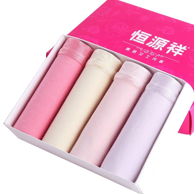 Hengyuanxiang Women's Mid-Waist Breathable Briefs - 4 Pack