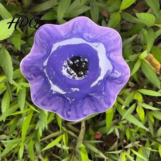 Insect Watering Station Handmade Flower Garden Stake Ground Insert Bee Butterfly Decorative Floral Ornament Bird Bath Pollinator Drinking Bowl